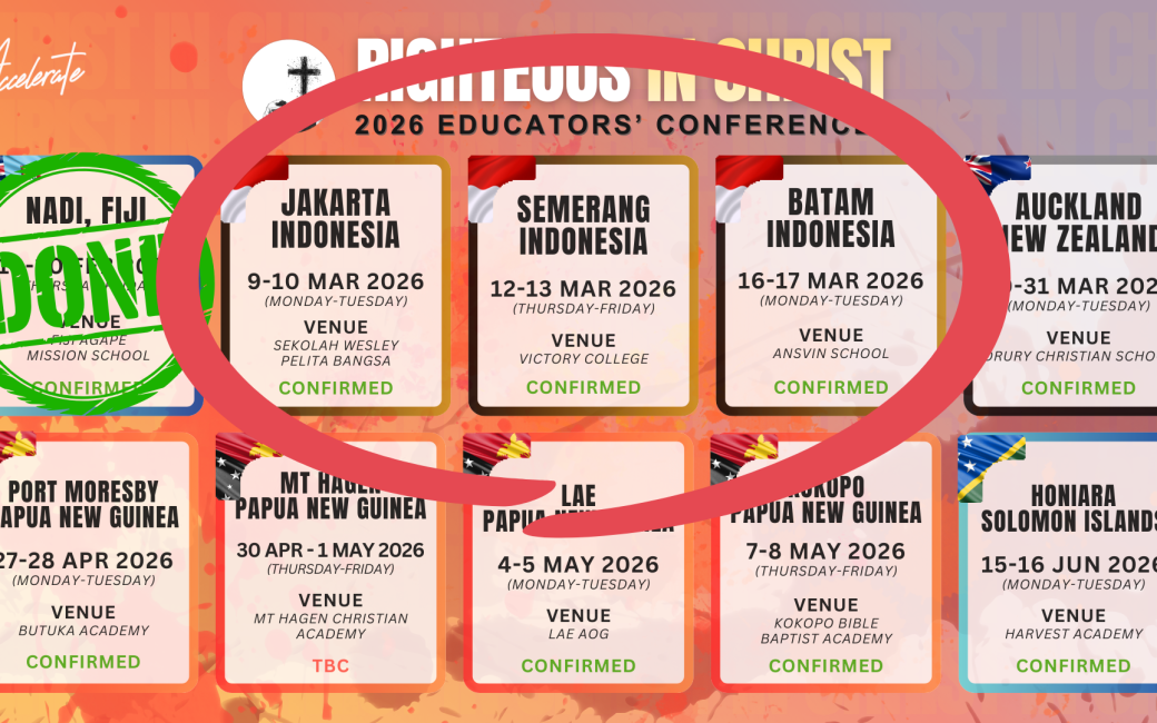 Schedule for the Indonesia Educators Conference mission trip.