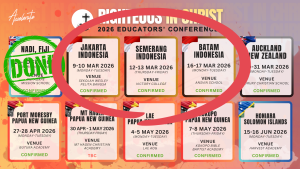 Schedule for the Indonesia Educators Conference mission trip.